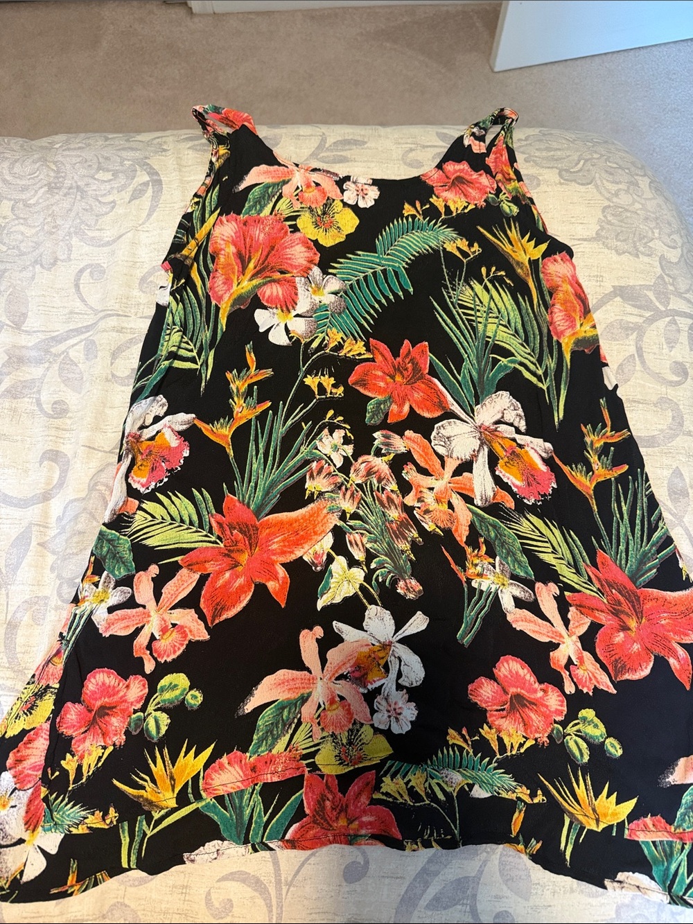 Rip Curl Black Tropical Floral Mini Dress